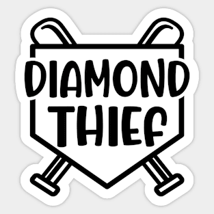 Diamond Thief Baseball Softball Funny Sticker